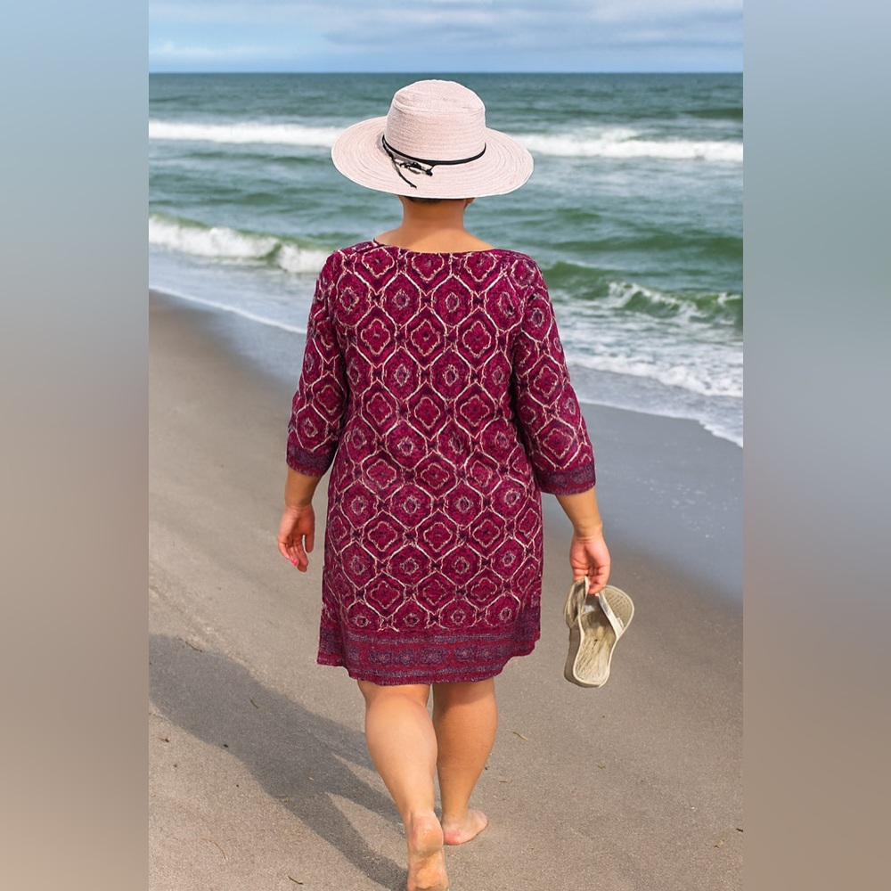 Elegant pink geometric Patterned Dress by Coolabar